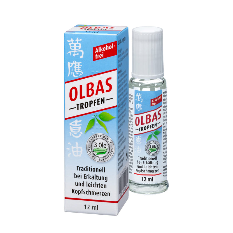 Olbas Drops - 1X 12 Ml - For Ingestion And Inhalation For Colds - For Coughs, Runny Nose And Hoarseness - With Peppermint Oil, Cajeput Oil, Eucalyptus Oil - Alcohol-Free - NewNest Australia