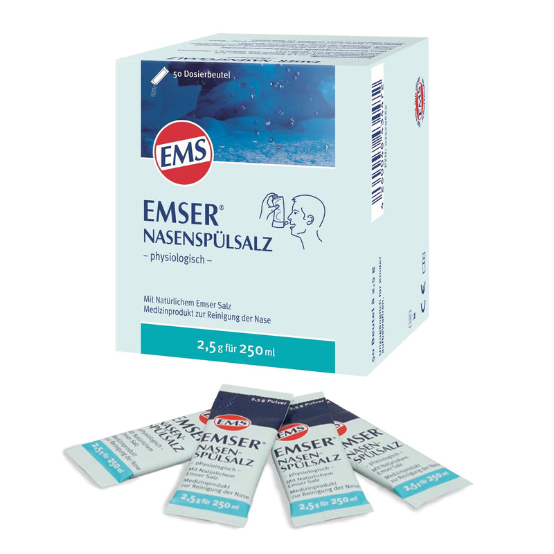 Emser nasal rinsing salt physiological for the prevention of colds, allergies and for nose care / 50 x 2.5 g bags of nasal rinsing salt pack of 50 - NewNest Australia