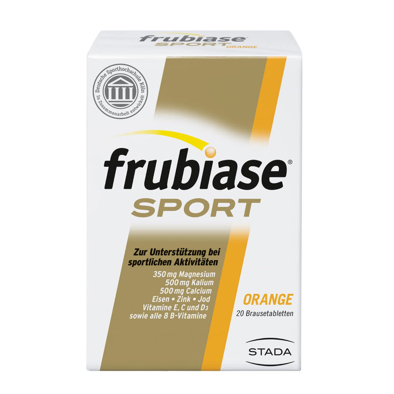 frubiase SPORT Orange - dietary supplement with high-dose minerals, vitamins and trace elements - nutrient supply during sports - 1 x 20 softgel effervescent tablets, pack of 20 (pack of 1) - NewNest Australia