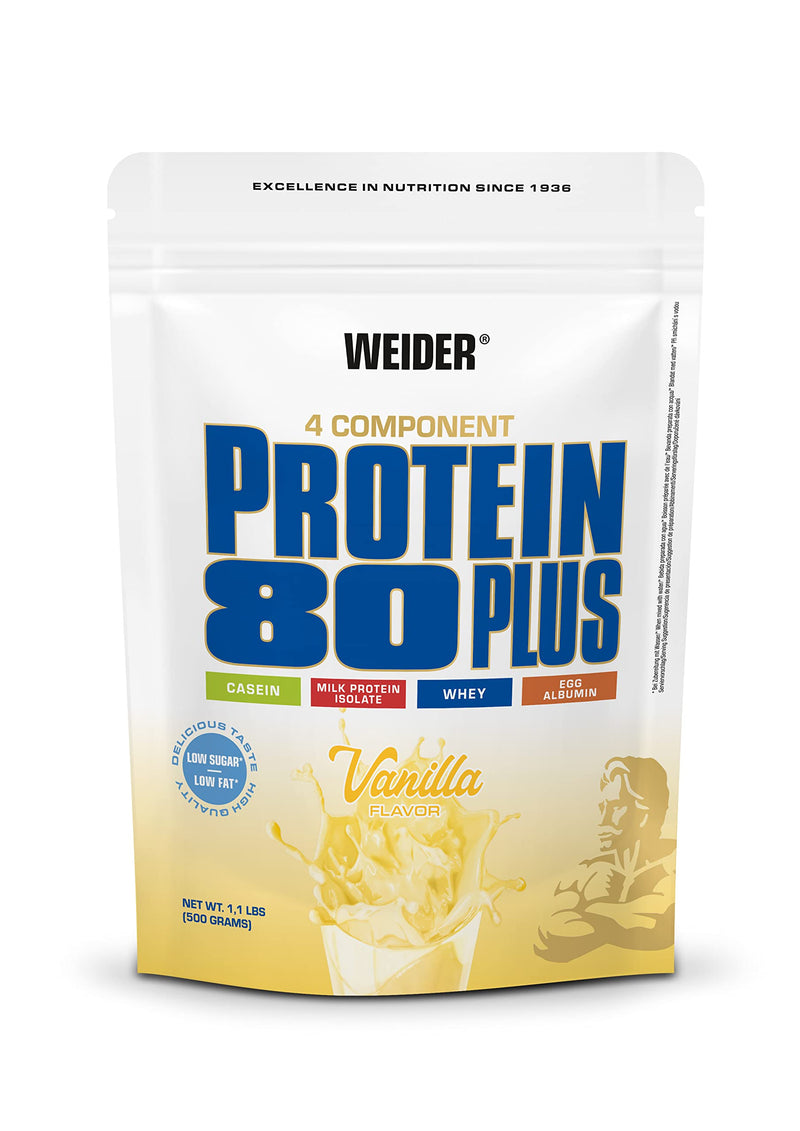 Weider Protein 80 Plus Multi-Component Protein, Vanilla, Protein Powder For Creamy, Delicious Protein Shakes, Combination Of Whey, Casein, Milk Protein Isolate And Egg, Low Fat & Low In Sugar - NewNest Australia