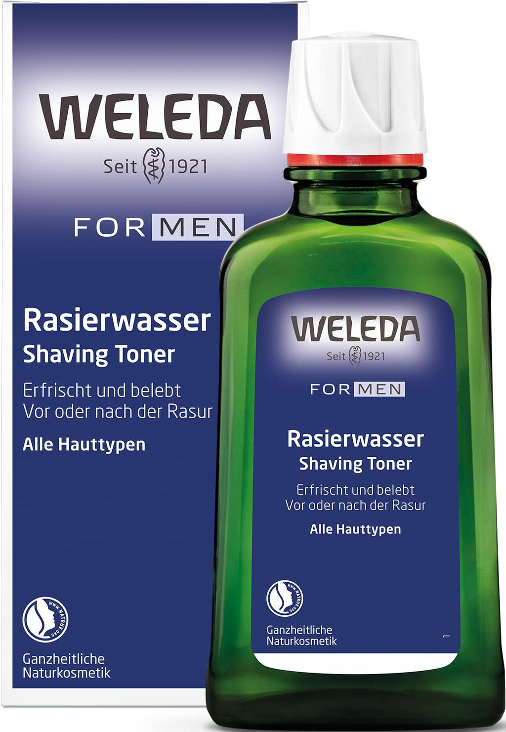 WELEDA Bio FOR MEN aftershave - natural cosmetics Pre Shave & After Shave refreshes and invigorates the skin before and after dry and wet shaving, nourishes and disinfects small cuts (1 x 100 ml) - NewNest Australia