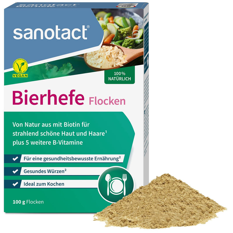 Sanotact Brewer'S Yeast Flakes ‚ 100 G Natural Brewer'S Yeast Flakes ‚ With Biotin And 6 B Vitamins For Skin Hair Nails ‚ Ideal As Vegan Parmesan, For Cooking, Seasoning, Etc. - NewNest Australia