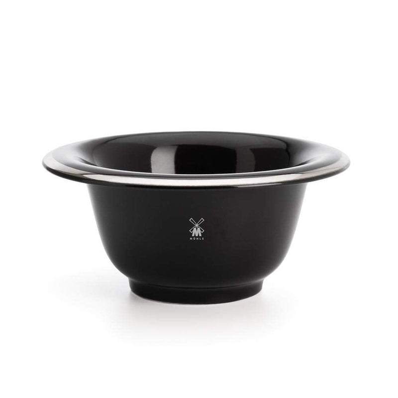 MÜHLE soap dish - shaving bowl made of porcelain in black - shaving foam bowl with platinum rim - NewNest Australia