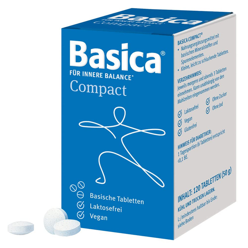 Basica Compact, Practical Alkaline Tablets For At Home And On The Go, For Alkaline Fasting And Detox, Vegan, Lactose-Free, Without Sweeteners And Sugar, With Valuable Alkaline Minerals And Trace Elements For A Balanced Acid-Base Balance... - NewNest Australia