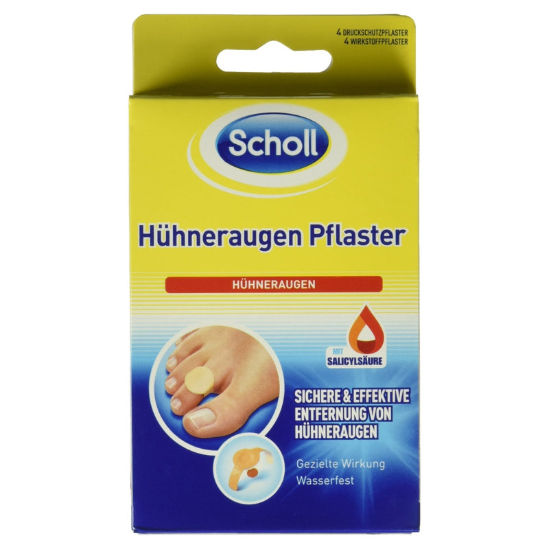 Scholl Corn Plasters For Removing Corns - Contains 4 Corn Plasters And 4 Pressure Protection Plasters - For Immediate Pain Relief - Dermatologically Tested And Waterproof, 8 Pieces - NewNest Australia