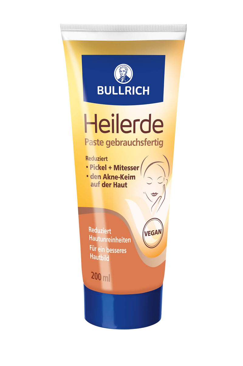Bullrich Healing Clay Paste Ready to Use Supportive Aid for Acne and Oily Skin Muscle and Joint Discomfort Cellulite, Pack of 1 (1 x 200 g) - NewNest Australia