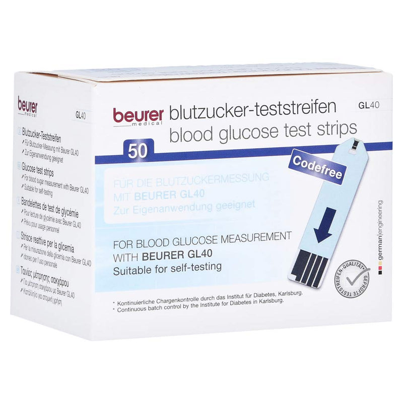 Beurer blood sugar test strips (for use with GL 40), 50 pieces - NewNest Australia