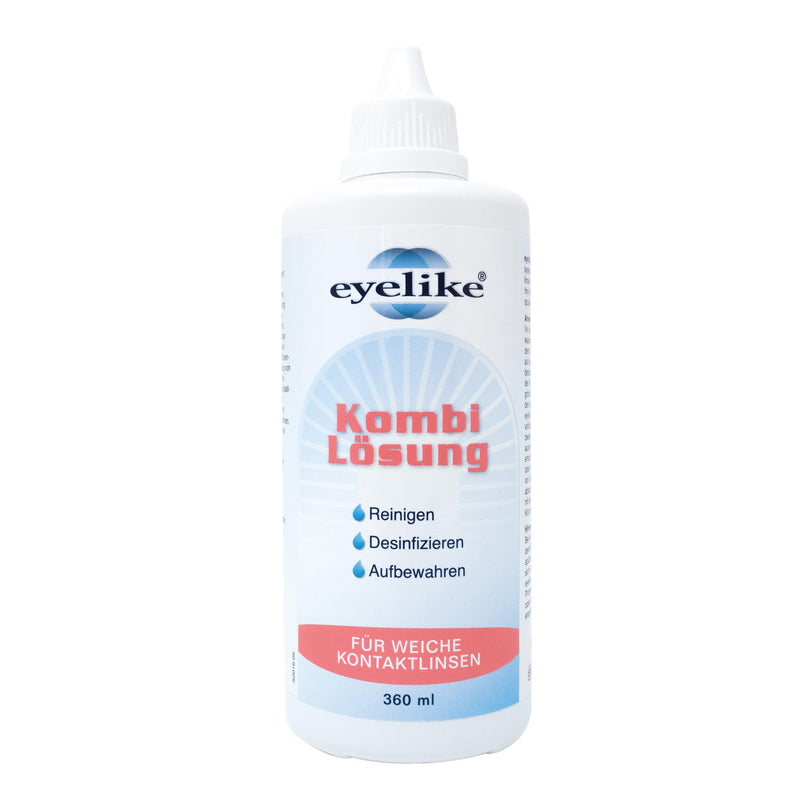 Eyelike combination solution - one-step care system - ideal for cleaning, disinfecting and storing soft contact lenses - 360 ml 360 ml (pack of 1) - NewNest Australia