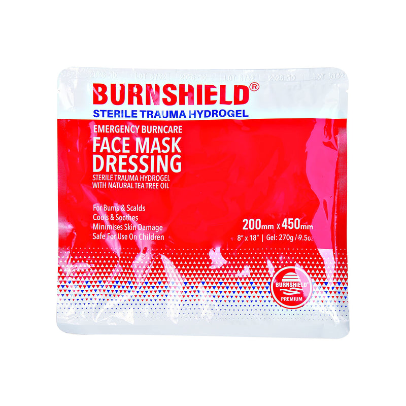 Burnshield Hydrogel Foam Facemask sterile (compress for use on minor burns and scalds, 20x45cm) 1012282 - NewNest Australia