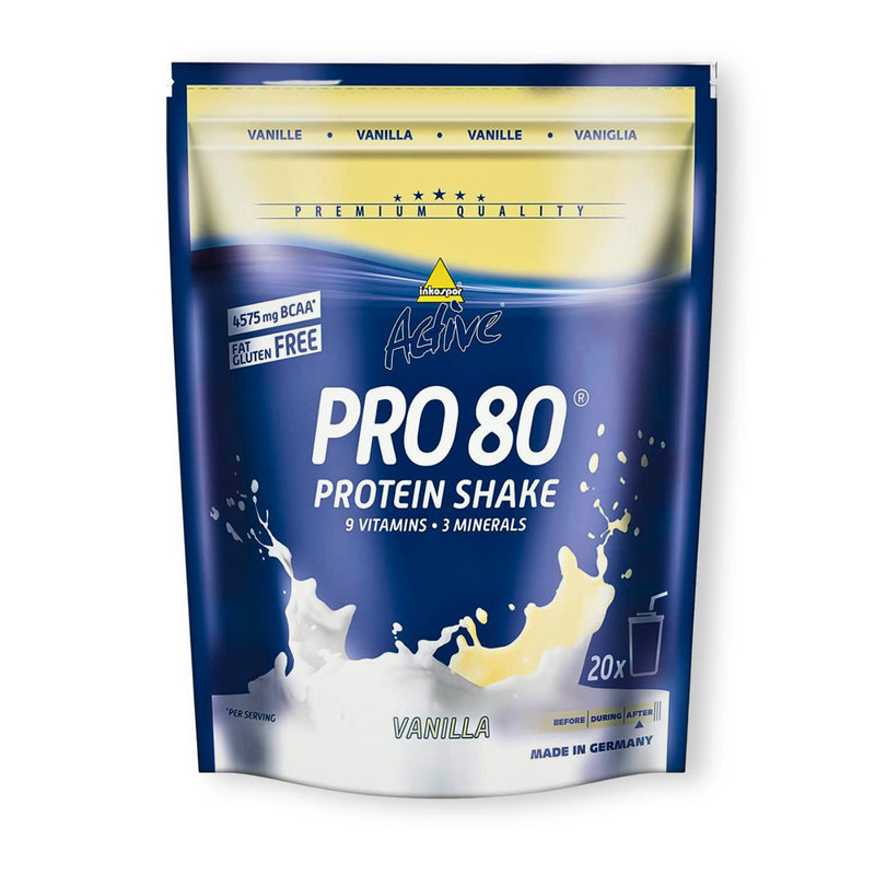Inkospor Active Pro 80 Protein Shake, vanilla, 500g bag 20 portions (pack of 1) - NewNest Australia