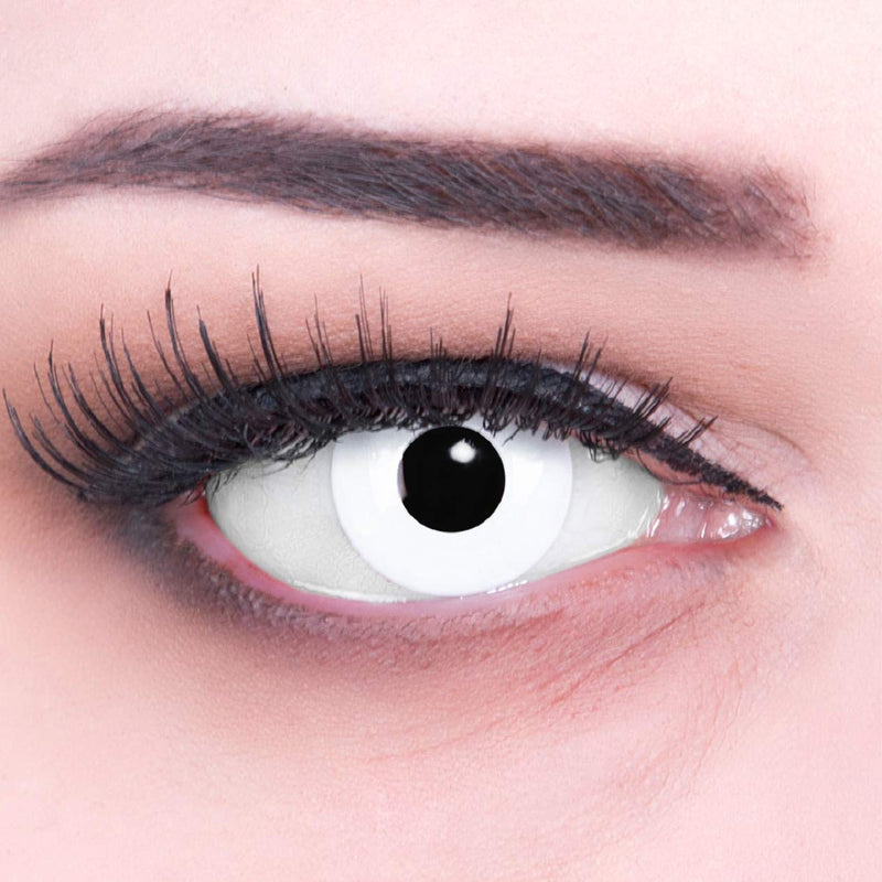 Meralens, soft colored contact lenses, 12 monthly lenses, white out, without strength, with case, 1 pair (1 x 2 pieces) - NewNest Australia