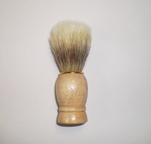 Shaving brush # simple entry-level model / replacement brush / travel utensil # wooden handle with gold-colored ring # total 9 cm high # brush 4.5 cm high - NewNest Australia