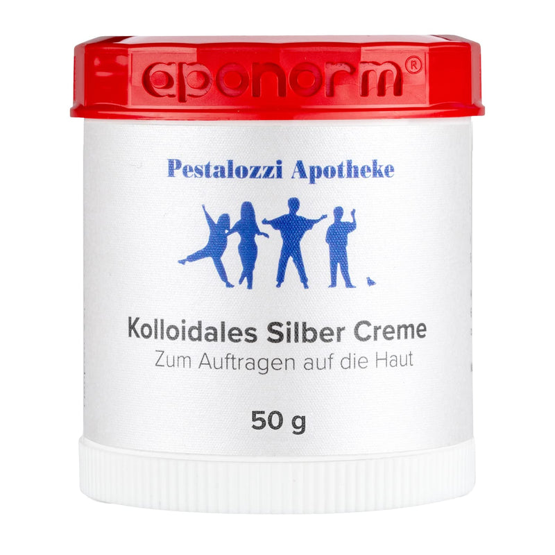 Colloidal silver cream (50 g) from pharmacy production - moisturizing, high quality - proven original recipe silver cream Pestalozzi-Apotheke 50.0 grams - NewNest Australia