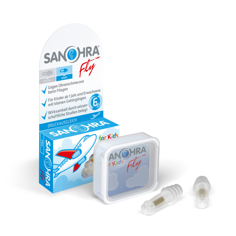 Sanohra Fly Earplugs For Children - Pain-Free Flying - Earplugs Make It Easier To Equalize Pressure On The Plane - 24 Db Snr Noise Insulation - Reusable - 1 Pair - For Children - NewNest Australia