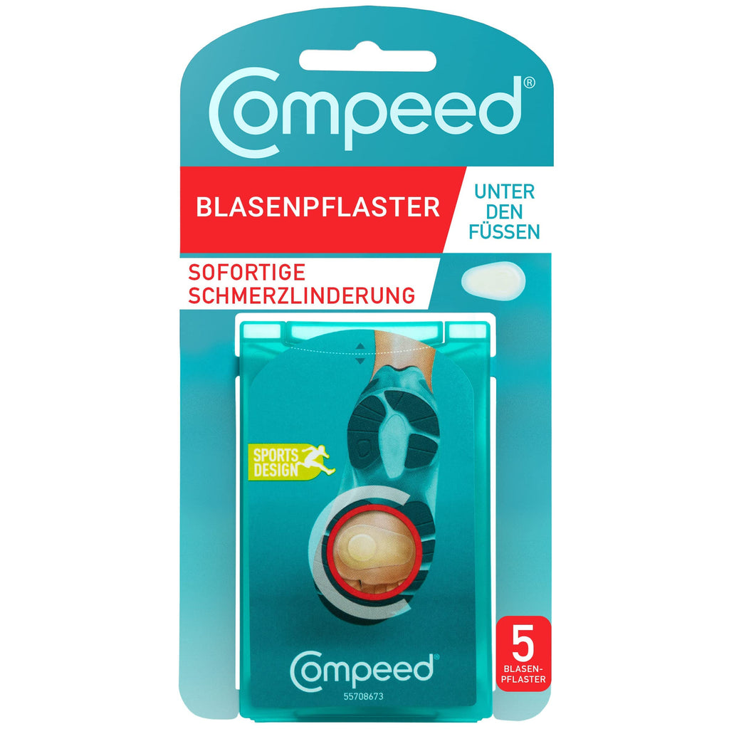 Compeed Underfoot Blister Plaster, Special Adhesive Extra Thick Padding For Protection Against Another Friction Bubble On The Foot Shape 6.6 X 4.0 Cm, Pack Of 5 - NewNest Australia