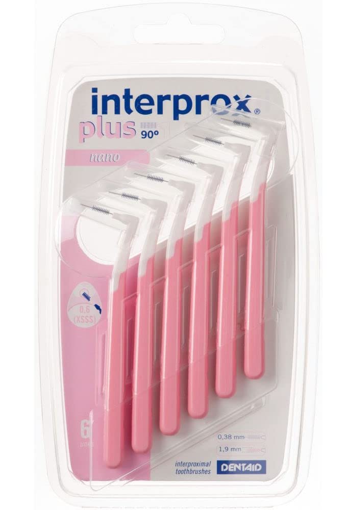Interprox plus interdental brushes pink nano 0.38 mm (6 pieces) 6 pieces (pack of 1) - NewNest Australia