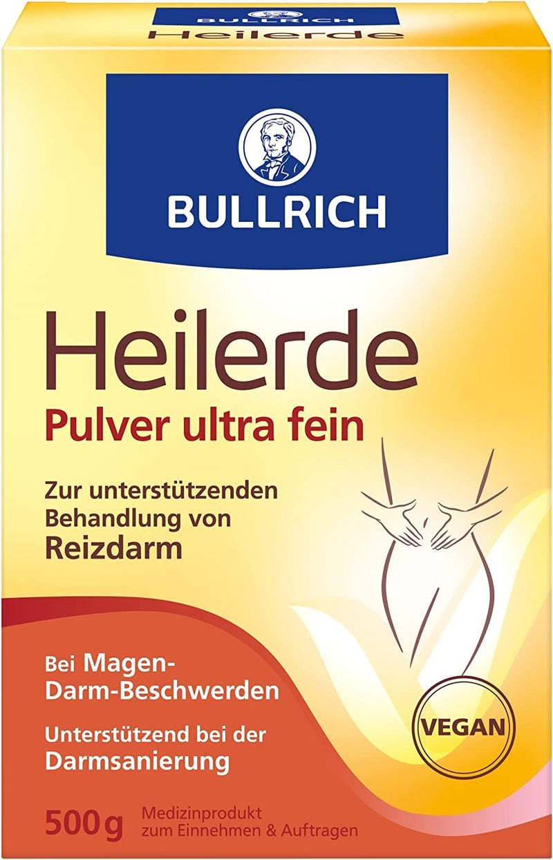 Bullrich Healing Clay Powder Ultra Fine | Relief From Gastrointestinal Complaints And Support For Intestinal Cleansing | Internal And External Use | Vegan | 500 G (Pack Of 1) - NewNest Australia