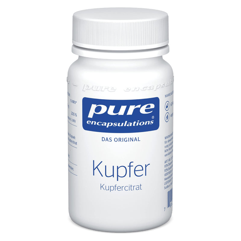 Pure Encapsulations - Copper (copper citrate) - trace element copper, organically bound - 60 vegan capsules - NewNest Australia