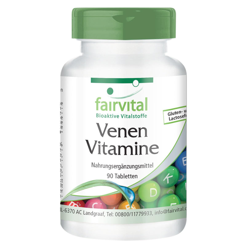 Fairvital | Vein vitamins - HIGH DOSE - VEGAN - 90 tablets - with grape seed extract, horse chestnut and more - NewNest Australia