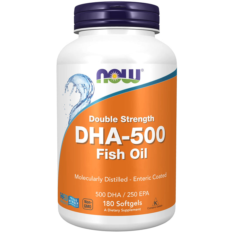 Now Foods, DHA-500, double strength, 180 soft capsules, laboratory tested, fish oil, EPA, vitamin E, gluten free, non-GMO 180 pieces (pack of 1) 263.48 - NewNest Australia