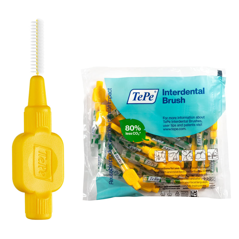 TePe Original interdental brushes 0.7 mm yellow, pack of 25, 0.70mm Fine Yellow - NewNest Australia