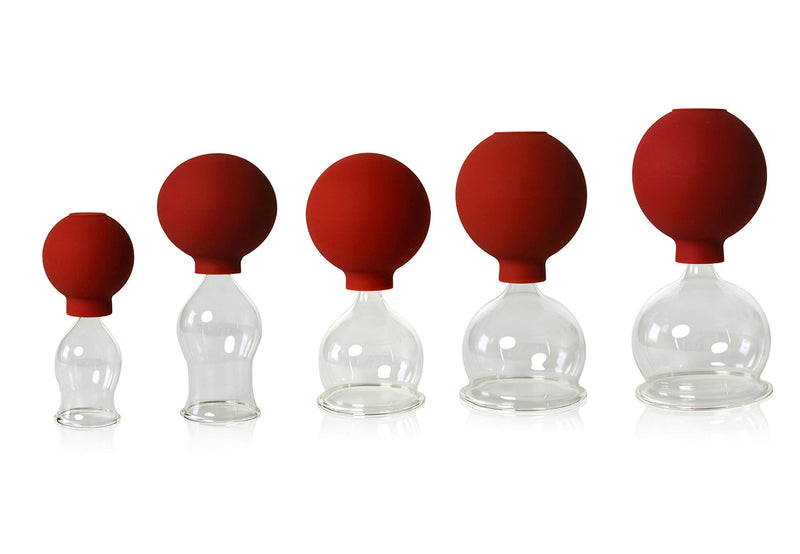 Set Of 5 Cupping Glasses With Ball 25-35-45-55-60Mm For Professional, Medical, Fireless Cupping, Cupping Glass, Cupping Glasses, Lauschaer Glass The Original - NewNest Australia
