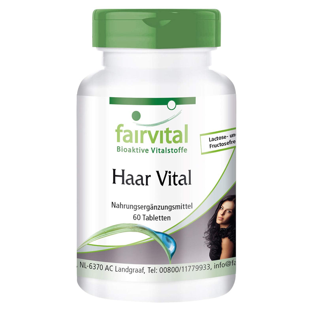 Fairvital | Hair vitamin tablets - Hair Vital - HIGH DOSE - 60 tablets - with vitamin B-12, biotin, zinc, trace elements, brewer's yeast and soy protein - NewNest Australia