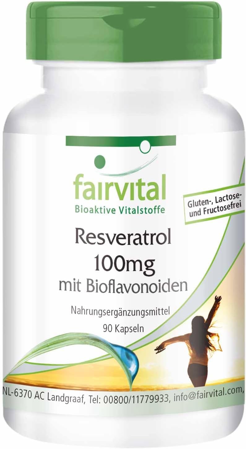 Fairvital | Resveratrol 100mg capsules with bioflavonoids - VEGAN - 90 capsules - with rutin, OPC and quercetin - NewNest Australia