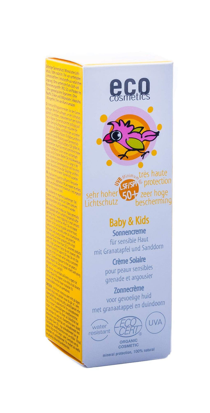 eco cosmetics Baby sun cream SPF50+, waterproof, vegan, without microplastics, natural cosmetics for face and body, 1 x 50ml 50 ml (pack of 1) - NewNest Australia