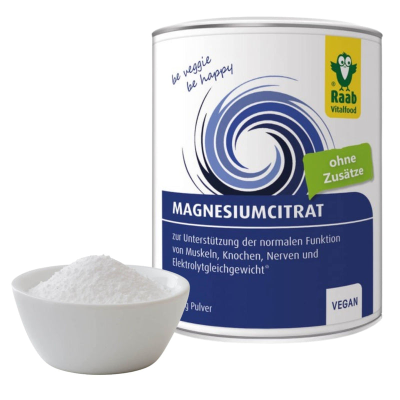 Raab Vitalfood Pure Magnesium Citrate Powder (200g) I Vegan, laboratory tested, easy to dose I To support muscles, bones nerves & electrolyte balance I Ideal for athletes - NewNest Australia