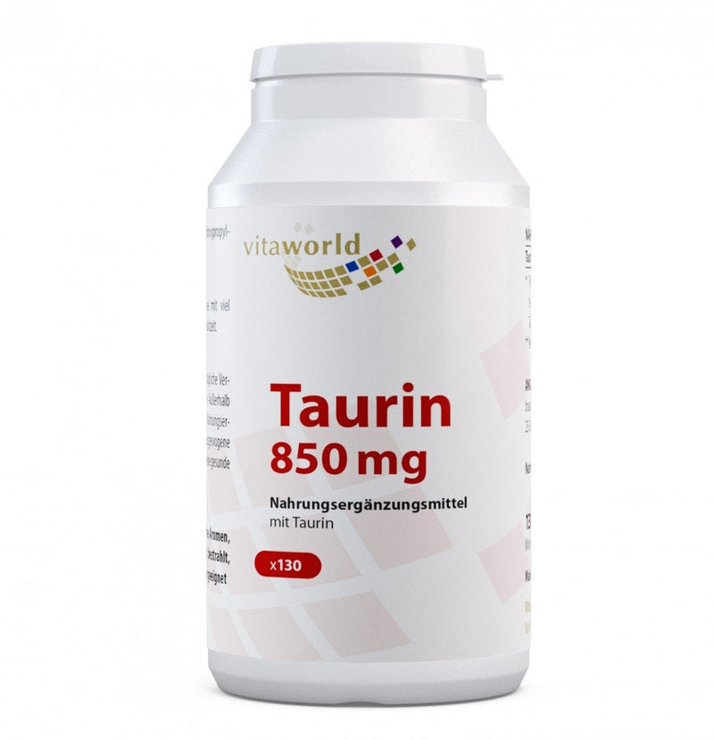 vitaworld Taurine 850 mg, high dose, pure taurine without additives, vegan, 130 capsules - NewNest Australia
