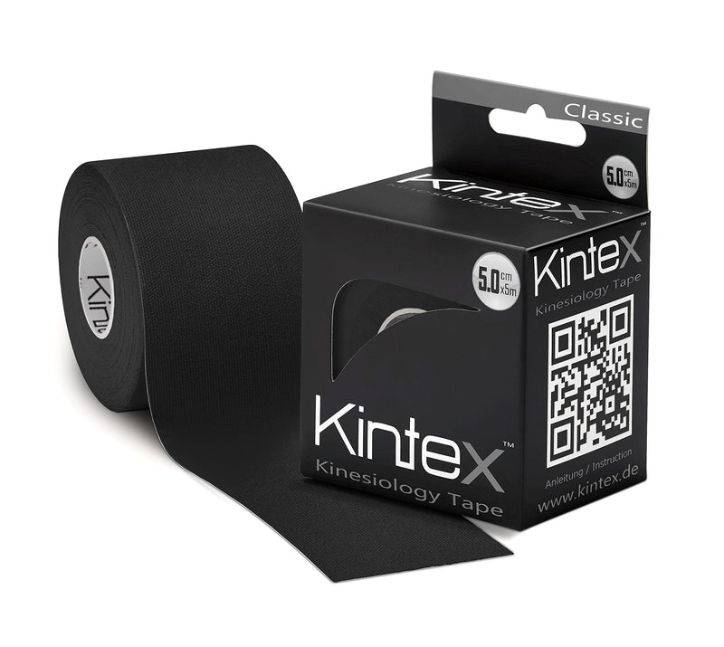 Kintex Kinesiology Tape Classic 5cm x5m, physio tape, therapy tape, elastic, waterproof, skin-friendly black - NewNest Australia