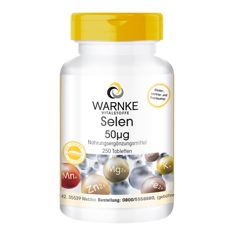Selenium 50µg - from selenium yeast - vegan - 250 tablets - bulk pack | Warnke vital substances - NewNest Australia