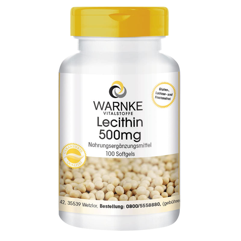 Lecithin 500mg - from soy - GMO-free - high dosage - 100 softgels | Warnke vital substances - NewNest Australia