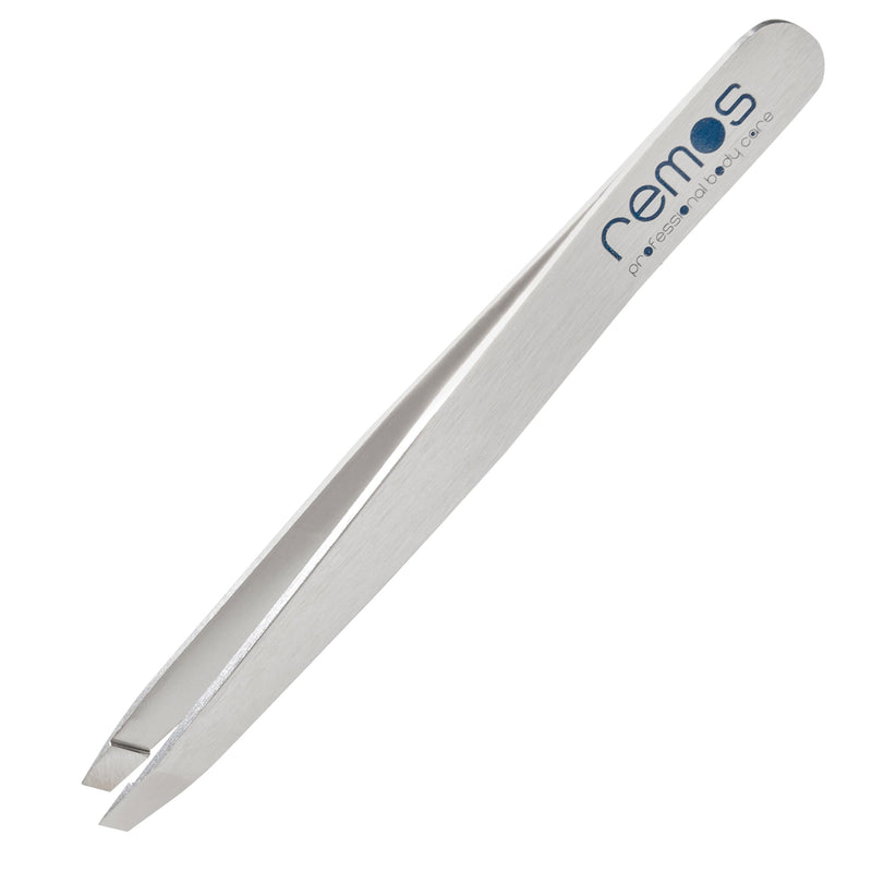 REMOS eyebrow tweezers made of stainless steel with a straight tip 9.5 cm in satin - NewNest Australia