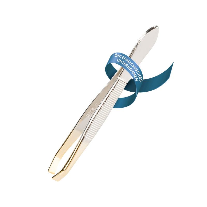 REMOS tweezers with offset, straight & gold-plated tip 8 cm - NewNest Australia