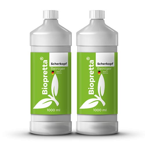 Biopretta shaving head cleaner 2 x 1000 ml value pack refill liquid for cleaning cartridges 1 l (pack of 2) - NewNest Australia