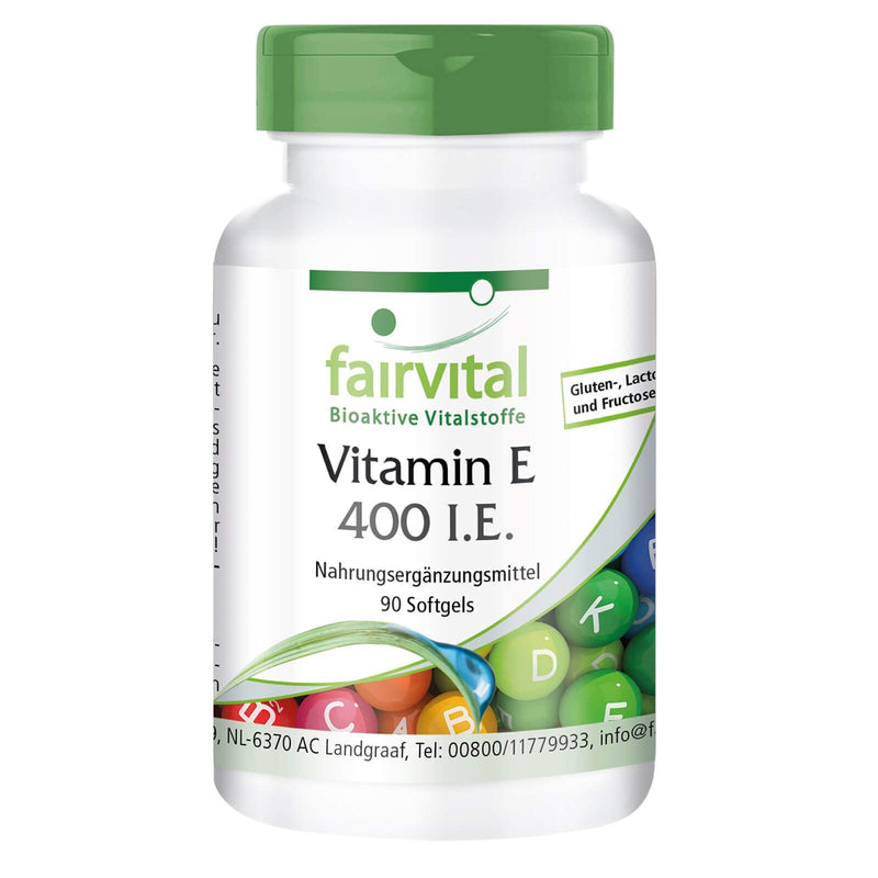 Fairvital | Vitamin E capsules 400 IU - HIGH DOSE - 90 softgels - antioxidant - NewNest Australia