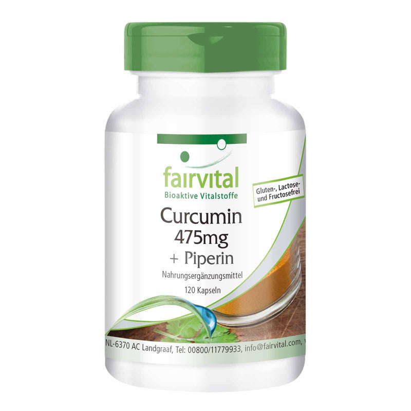 Fairvital | Turmeric capsules - 500mg curcuma extract per capsule - HIGH DOSE - Curcumin 95% with bioperine (piperine) - 120 capsules - NewNest Australia