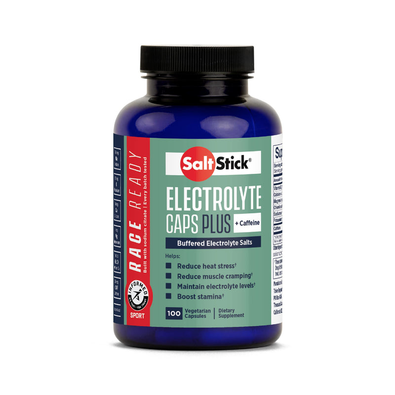 SaltStick Caps PLUS 100 salt & mineral capsules with electrolytes (sodium, potassium, calcium, magnesium), vitamin D3 and caffeine, 110 g - NewNest Australia
