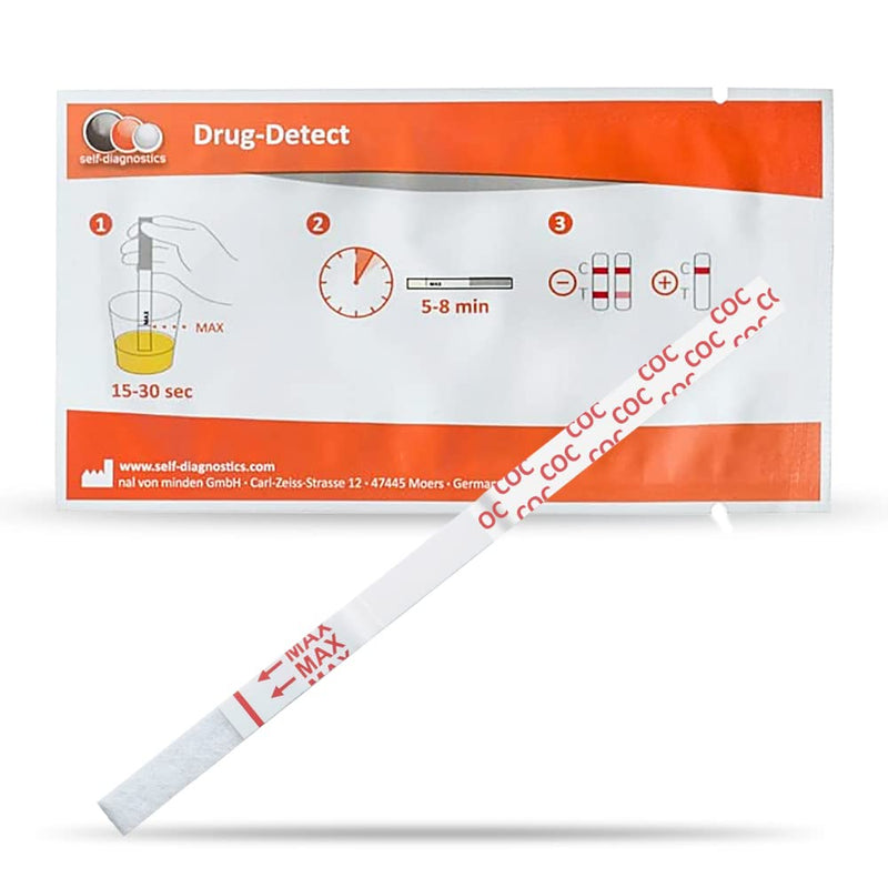 self-diagnostics rapid drug test cocaine (COC) - Coke - crack - cut-off: 300 ng/ml - 10 test strips - drug detection - diving test - urine test - cocaine test - 5 min drug test urine 10 pieces pack of 1 - NewNest Australia