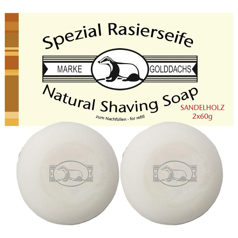 Golddachs shaving soap sandalwood, 2 x 60 g - NewNest Australia