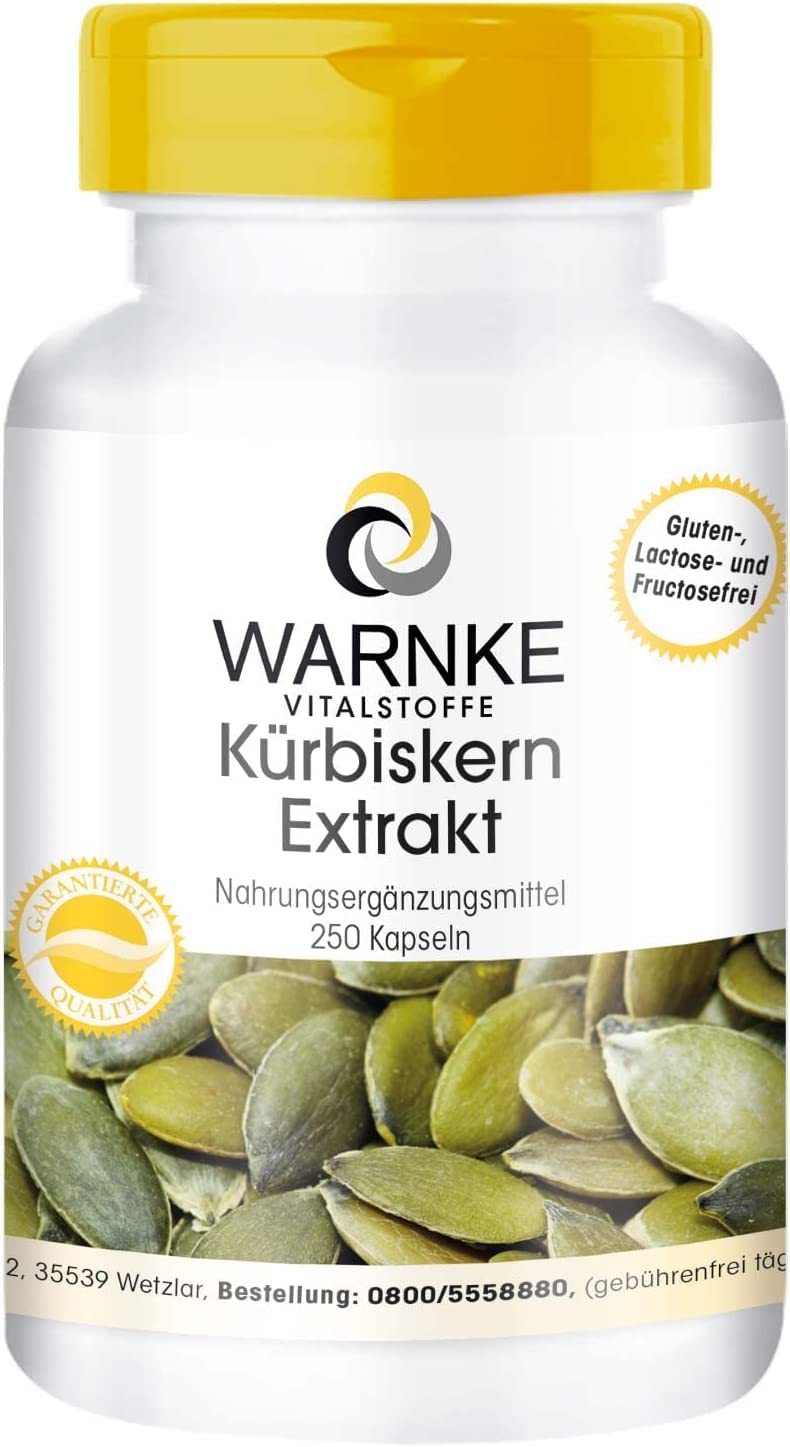 Warnke health products pumpkin seed extract (10:1) 500 mg with nat. Vitamin E and Selenium, 250 capsules, large pack, pack of 1 (1 x 190 g) - NewNest Australia