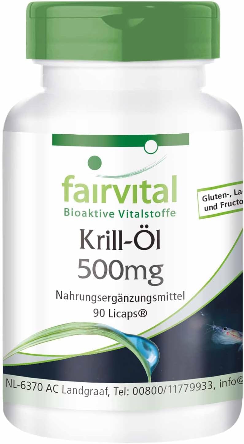 Fairvital | Krill oil capsules 500mg - HIGH DOSE - 90 LiCaps® - Superba Antarctica, rich in EPA & DHA - NewNest Australia