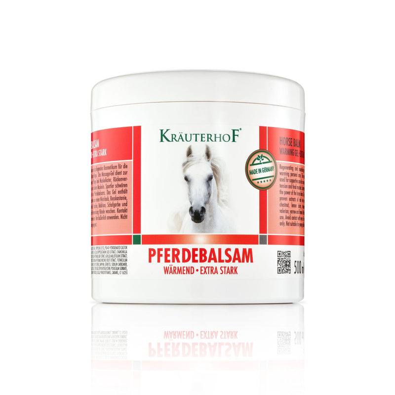 Kräuterhof® Horse Balm Warming & Extra Strong - Warming massage gel for tired muscles and joints with a warming effect, for the care of sore muscles, back tension and joint problems - PawsPlanet Australia