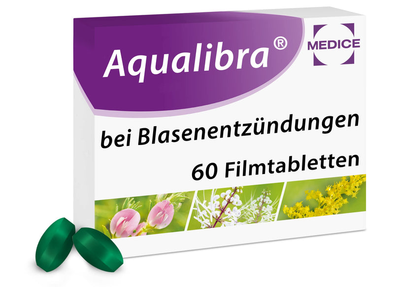 Aqualibra 60 film-coated tablets for cystitis & urinary tract infections - avoidance of antibiotics - herbal - from 12 years - NewNest Australia
