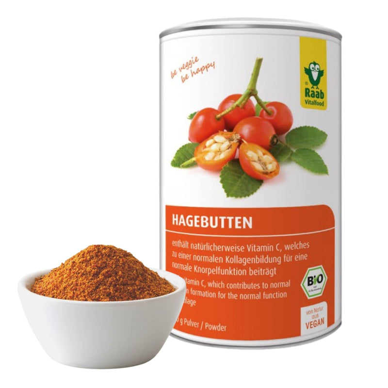 Raab Vitalfood Organic Rose Hip Powder With Vegetable Omega-3 & 6 Fatty Acids & Natural Vitamin C For Normal Collagen Formation & Cartilage Function (500G) I Made In Germany 500 G (1 Pack) Single - NewNest Australia