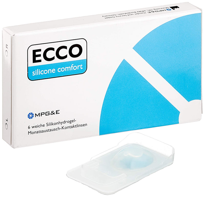 ECCO Silicone Comfort monthly lenses soft, 6 pieces / BC 8.60 mm / DIA 14.20 mm / -2.25 diopters 8.6 millimeters 14.2 millimeters - NewNest Australia