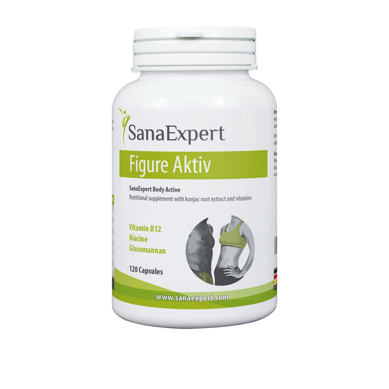 SanaExpert Figure Active Capsules, Saturation Capsules with Konjac Glucomannan, Chromium, Vitamin B12, Niacin, Made in Germany, High Dose, 120 Pieces (96 g) - NewNest Australia