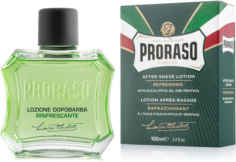 Proraso After Shave Lotion Refresh, 100 ml, aftershave for men with eucalyptus oil & menthol, helps the skin regenerate after shaving, Made in Italy - NewNest Australia